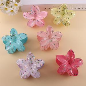 Pinzas de Pelo de Moda al por Mayor para Mujer, Accesorios Geométricos, Dulces y Coloridos, con Forma de Huevo y Flor, de Plástico - Product Image 1