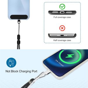 Correa Universal Ajustable de Poliéster Larga para Teléfono Celular, Correa para Cuello y Muñeca, Compatible con iPhone y <span class=keywords><strong>Android</strong></span>, 77cm, Negro/Gris - Product Image 2