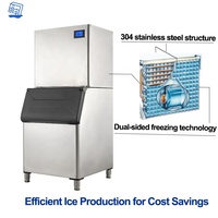 Machine à glace commerciale directe d'usine de croissant 280Kg/24 heures noyau de moteur de pompe de stockage de la machine à glaçons en forme fiable Durable 200 Kg