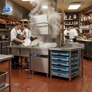 High-end Hood Type Commercial Dishwasher 304 Stainless Steel Fully Automatic for Five-Star Hotel <b>Kitchen</b> Fine Dining Restaurant - Product Image 1