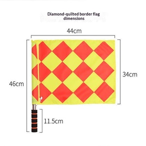 Drapeaux de signalisation pour arbitre de football - Tige en acier inoxydable, surface en coton, pliable et portable - Product Image 1