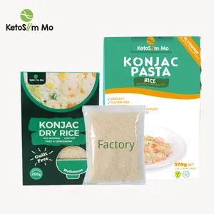 Keto-arroz blanco seco y bajo en calorías, fibra alimentaria, arroz Konjac seco Halal