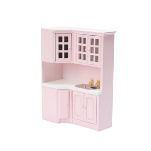 Mini 1:12 DIY casa de muñecas de madera modelo de juego de cocina de moda con fregadero gabinete de mostrador combinación Ideas de regalo - Product Image 1