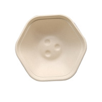 Trendz Personnalisé Naturel Biodégradable Jetable Saladier Écologique Hexagonal Déjeuner Canne à Sucre Bagasse Récipient Alimentaire Avec Couvercle