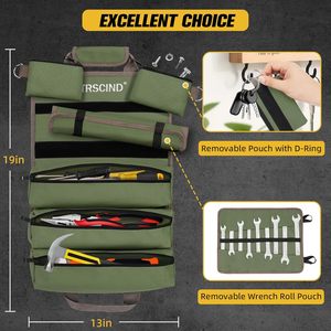 Free sample Multi-Function Roll Tool Kit Hanging Zipper Carry Bag Canvas Kit Tool Bag Super <b>Rolling</b> Tool Roll - Product Image 6
