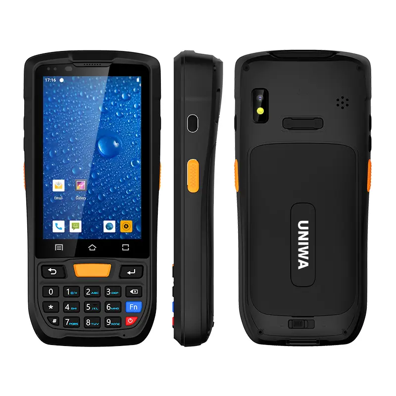 UNIWA HS001 4 Polegada IP67 PDA Handheld Android 9.0 robusto Quad Core à prova d'água NFC GPS 1D/2D QR Scanner de Código de Barras LTE GSM