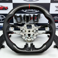 Encuentra un Volante de Fibra de Carbono con Rayas Azules Personalizadas Similares al Original para Ford Mustang GT 2015-2025, Volante para el Interior del Automóvil