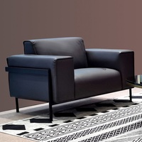 Canapé en cuir noir personnalisé pour bureau à domicile, salon, loisirs, 1, 2 ou 3 places, ensemble de canapés modulaires modernes pour réception commerciale ou scolaire