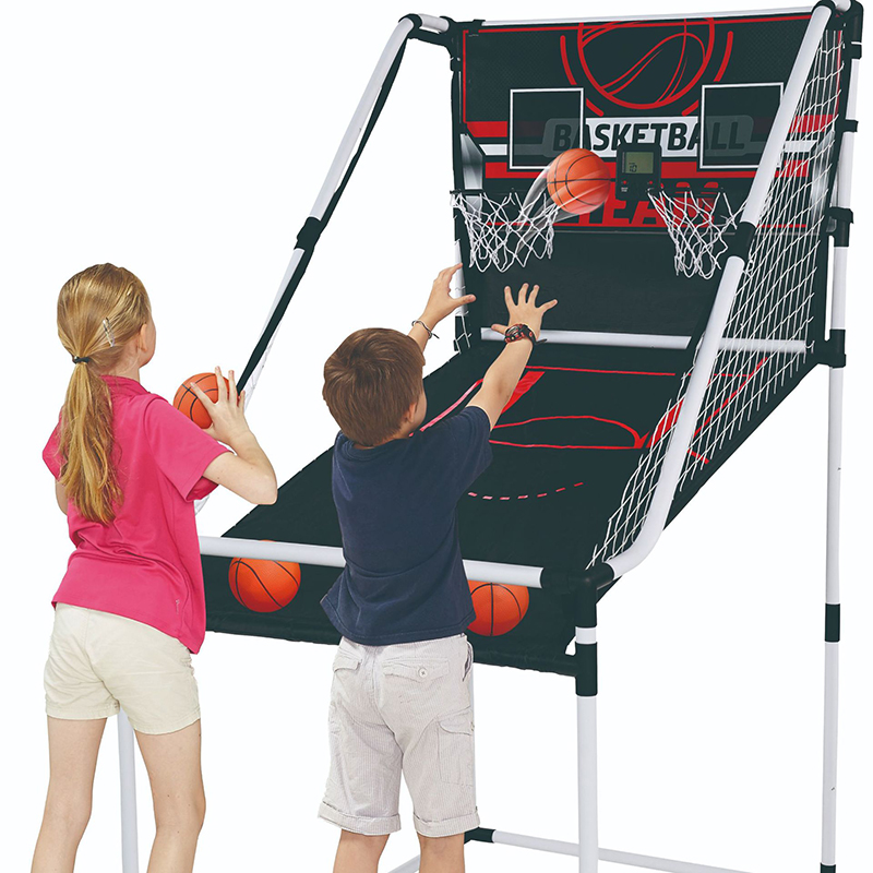 JH High-Quality Lightweight Folding Children/Teenagers Two-person Basketball Shooting Machine with Score Indicator