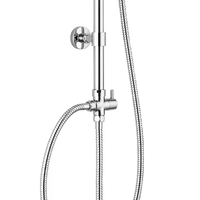 Ensemble de douche pluie contemporain en acier inoxydable chromé avec robinets thermostatiques et jet doux poli pour salles de bain