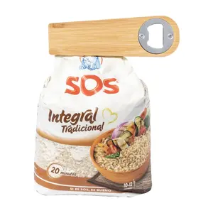 Apribottiglie con clip in bambù, gadget ecologici - Product Image 3