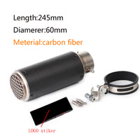 먼지 자전거 거리 자전거에 적합한 DB 킬러 포함 51mm 60mm 오토바이 배기 파이프 머플러 탄소 섬유 배기