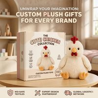Peluche de poulet assis personnalisée, jouet en peluche doux, animal de ferme, poupée en peluche mignonne, cadeau moelleux de dessin animé pour la décoration de la maison et les fêtes, faible MOQ, OEM, ODM