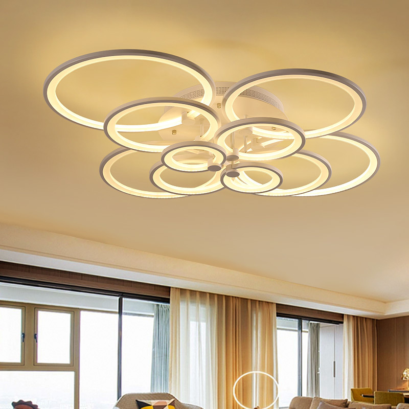 New Ring Design Round LED Ceiling Lamp Modern Minimalist Creative Ceiling Lighting for Living Room Bedroom Home