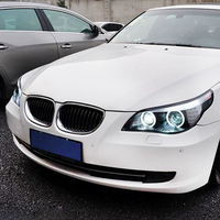 Ensemble de phares LED KGKB pour BMW Série 5 E60 520i 525i 530i 2003-2010 Angel Eyes Bi-LED Projecteur Double Couleur DRL Plug & Play