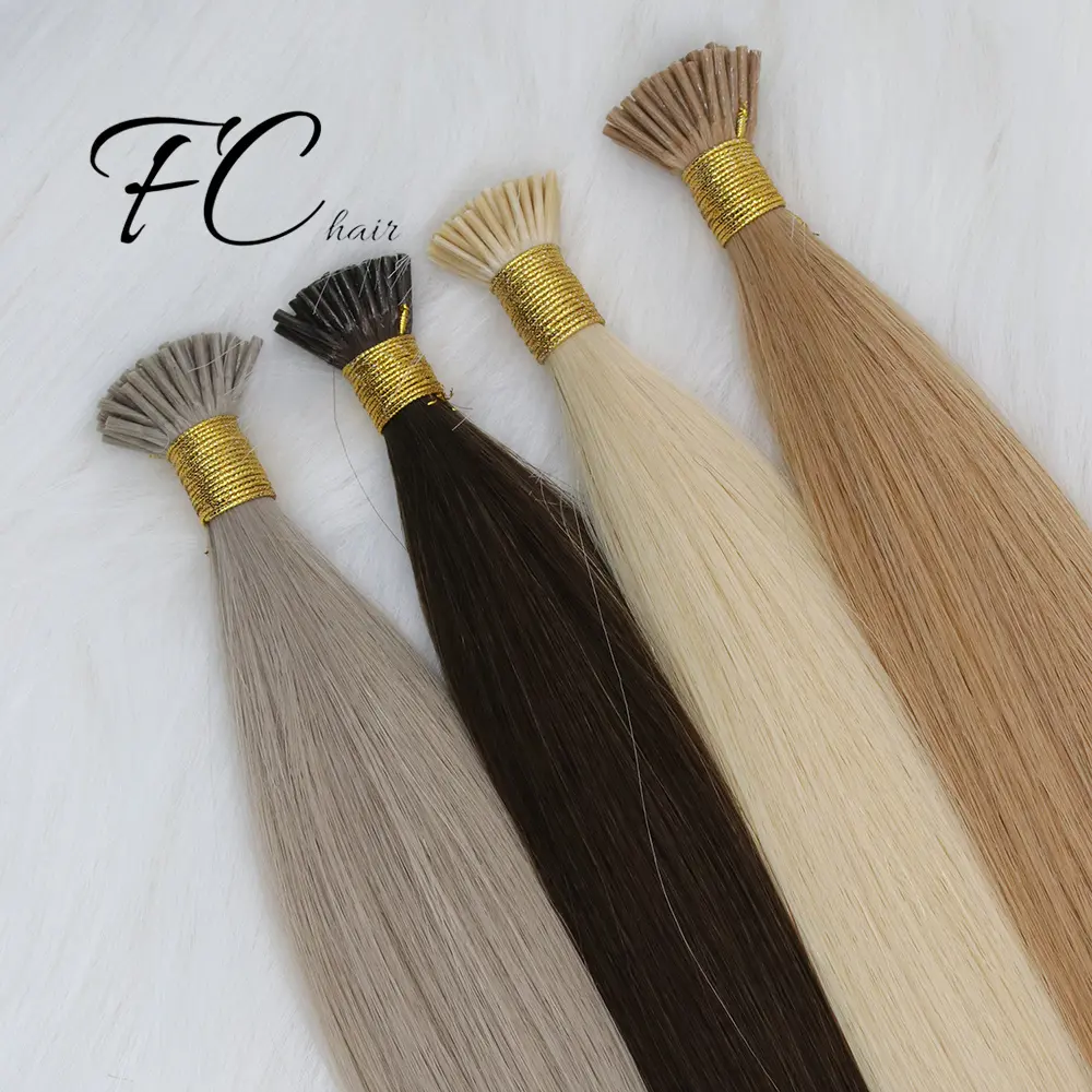 Groothandel I Tip Human Hair Extensions Cuticula Uitgelijnd Raw Virgin 1 Gram Russische 100% Human Hair Remy I Tip Haar