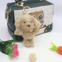 Mini porte-clés en peluche chien caniche kawaii, mignon, doux, 3D, jouet animal en peluche, breloque de sac, pendentif