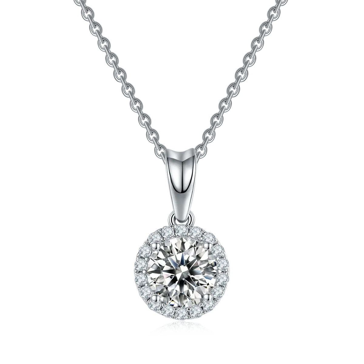 Hanyu Set perhiasan kalung liontin berlian Moissanite perak murni 925 desain klasik untuk wanita