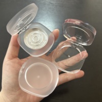 ISMAN Luxe 5g, diamètre intérieur 42mm, boîtier compact rond transparent givré à couvercle rabattable, vide, pour fard à paupières, blush, baume solide ou déodorant