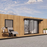Maison préfabriquée de luxe de 40 pieds à deux chambres en conteneur maritime, maison préfabriquée, maison en bois, intérieur en bois massif, bâtiment de luxe
