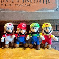 Direct usine, Peluches de 8 pouces pour machine à griffes, modèle Mario avec chapeau, rembourrées en coton PP, cadeaux pour enfants
