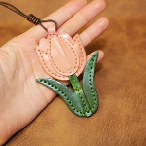 YY Pink Floral <b>Bag</b> Pendant <b>Bag</b> <b>Charm</b> PU Leather Pink Lotus <b>Bag</b> <b>Charm</b> Lotus Leather <b>Charm</b> Gift for Gifts - Product Image 1