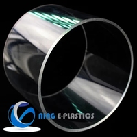Grand tube de cylindre en acrylique transparent avec bride résistance chimique navire de processus PMMA pour verre de vue industriel OEM personnalisé