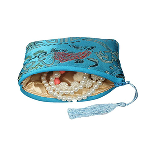 Wholesale Custom Chinese Silk Brocade Velvet Organza Drawstring Small Jewelry Packaging <b>Pouches</b> Bags with logo for Personalized - Product Image 3