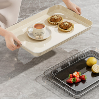 Plateau de service pour pain, multifonctionnel, en PET transparent, élégant, lavable au lave-vaisselle, réutilisable, de luxe, disponible en 10/12/14/16 pouces