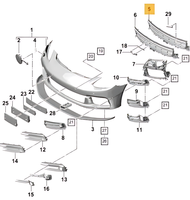 Calandre avant pour Porsche Panamera 2017-2021 971-1 Remplacement en polypropylène OEM 971807683B 971807683