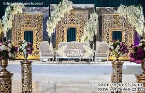 เวทีรับรองงานแต่งงานสุดอลังการสำหรับห้องจัดเลี้ยงงานแต่งงานในแคนาดา สไตล์พระราชวัง พร้อมฉากหลังสีขาวหรูหรา ดุจราชสำนัก สหรัฐอเมริกา - Product Image 3