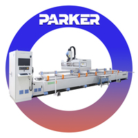Centro de Mecanizado Automático de Perfiles de Aluminio PARKER de 4 Ejes Controlado por PLC para Acero Inoxidable, PVC/UPVC con Motor para Ventanas