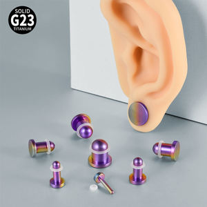 Großhandel G23 Implantat qualität Titan Regenbogen Blau Farbverlauf Zylinder Ohr messgeräte Expander Bahre Körper Stein Ohr kegel Piercing - Product Image 2