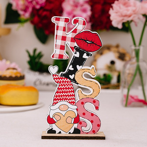 DAMAI Letrero Decorativo de Madera para Mesa del Día de San Valentín, Centro de Mesa Independiente con Forma de Corazón, Accesorios para el Día de San Valentín - Product Image 3
