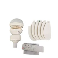 Ventilateur de plafond moderne 420 mm avec télécommande à six pages, ampoule LED tricolore 30 W, base en plastique, vis E27, ampoule de ventilateur à six pages