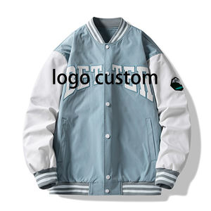 เสื้อแจ็คเก็ตเบสบอลทรงหลวมสไตล์เกาหลีสำหรับผู้ชาย เสื้อสเวตเชิ้ตบล็อกสีลำลองสำหรับนักเรียนและผู้ชื่นชอบสตรีทแวร์ - Product Image 6