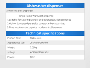 2025 Cuisine Système De Dosage Chimique Distributeur <span class=keywords><strong>Lave</strong></span>-<span class=keywords><strong>Vaisselle</strong></span> Machine Singlle <span class=keywords><strong>Pompe</strong></span> Warewash Distributeur Avec <span class=keywords><strong>Pompe</strong></span> Unique - Product Image 5