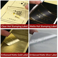 Étiquette personnalisée 3D en relief avec logo de marque, imperméable, autocollante, dorée/argentée, finition mate, pour emballage de bijoux et cosmétiques de luxe