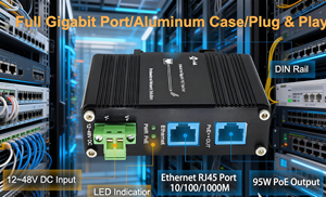 Injecteur PoE++ industriel 95W 802.3bt avec alimentation large plage 12~48VDC LNK-INJ301-90 Injecteur PoE industriel 95W Gigabit 802.3bt - Product Image 1