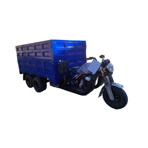 Tricycle motorisé à <span class=keywords><strong>essence</strong></span> à <span class=keywords><strong>neuf</strong></span> roues semi-ouvert à côtés surélevés, personnalisable et robuste, avec compartiment arrière pour le transport de marchandises - Product Image 2