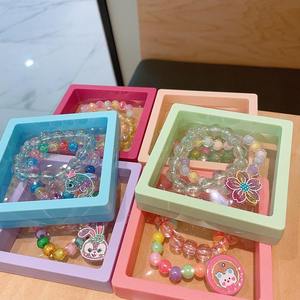 เครื่องประดับ2024สำหรับเด็กสร้อยข้อมือการ์ตูนลูกปัดหลากสีกล่องของขวัญสำหรับเด็กผู้ชายเด็กผู้หญิงสร้อยข้อมือรูปกระต่ายหมีแมวน่ารักของขวัญวันเกิด - Product Image 5
