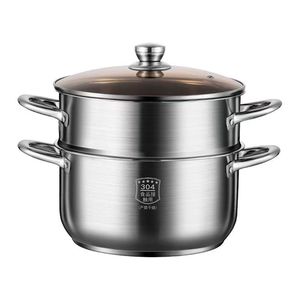 Stainless Steel Double Layer Soup Pot 304 Food Grade Large Capacity Steamer For Stewing And Cooking - Product Image 1