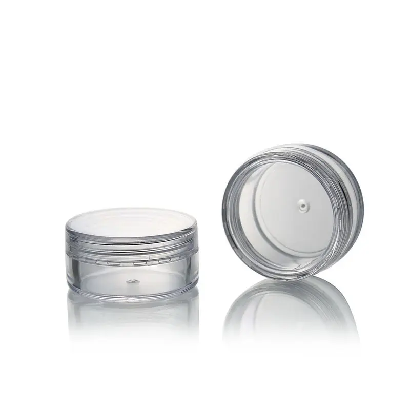 10g empty clear cosmetic plastic jars for nail glitter powder