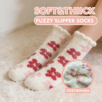 Großhandel Maßgefertigte Modische Winter-Nerzsocken Plüsch Verdickte Lässige Atmungsaktive Mittellange Gestrickte Coral-Fleece-Socken