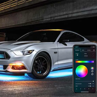 Bandes lumineuses LED étanches à changement de couleur avec contrôle sans fil par application, kits d'éclairage sous châssis