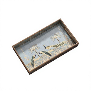Eco-Friendly MDF Wooden <b>Serving</b> <b>Tray</b> with Traditional Indian Meena Artwork Printed Tea Coffee Snack <b>Tray</b> for Home and Office Use - Product Image 6