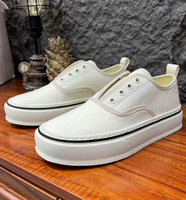 Chaussures en toile à enfiler pour hommes, très vendues, à prix abordable, confortables, noires, style marche, respirantes, décontractées, personnalisables