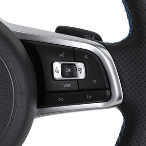 Volante Deportivo R <span class=keywords><strong>Line</strong></span> de 3 Radios en Cuero Semiperforado para VW Golf 5/6/7 R GTI Jetta Passat CC (MK5/MK6/MK7) - Product Image 4