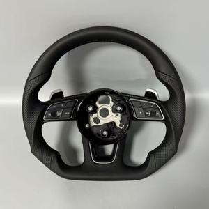 Volant de voiture de <span class=keywords><strong>sport</strong></span> à fond plat pour <span class=keywords><strong>Audi</strong></span> B8 B9 C8 A3 A5 A6 A8 Q3 Q5 Q7 R8 TTRS C6 C7 S4 8V 8P Volant en cuir - Product Image 2