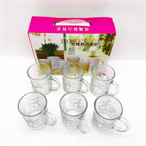 Nouveauté 2024, dernier design, mugs à lait en verre transparent multi-usages, écologiques, 6 pièces en stock, pour un usage domestique - Product Image 1